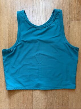 Zella - Girls Athletic Cropped Tank Top, Turquoise